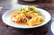 somtam ( salad spicy thai style ) with wood background somtam ( salad spicy thai style ) with wood background