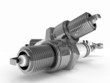 Spark plugs on white