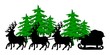 Santa in sleigh with trees