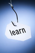 mot learn apprendre accroché à hameçon crochet