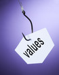 mot values valeurs accroché à hameçon crochet