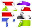 Collection of colorful papers with a curl