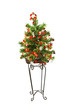 Christmas tree with red Christmas balls and decoration isolated Christmas tree with red Christmas balls and decoration isolated