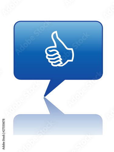 thumbs up icon. THUMBS UP Speech Bubble Icon