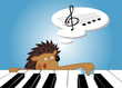 hedgehog and a piano hedgehog and a piano