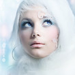 Winter Beauty.High-key Fashion Art.Perfect makeup