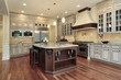 Kitchen with rectangular island