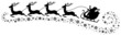 Christmas Sleigh, 4 Flying Reindeers & Snowflakes