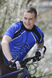 Photo: bicyclist portrait during break bicyclist portrait during break
