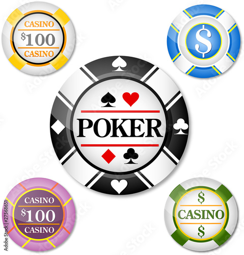Vector: Poker, casino, dollar Poker, casino, dollar