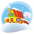 Vector: House in winter House in winter