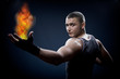 young boxer with fire
