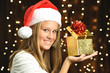 Girl Smiles with Open Gift Girl Smiles with Open Gift