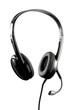 Black stylish headphone with microphone