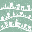 Winter village christmas background,  illustration