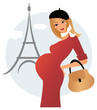 Young pregnant woman in Paris Young pregnant woman in Paris