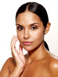 Young latin woman on white background. Young latin woman on white background.