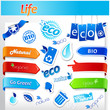 Set of blue ecology icons.