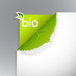 Corner on paper with bio sign.