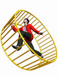 Illustration: Frau in Hamsterrad Frau in Hamsterrad