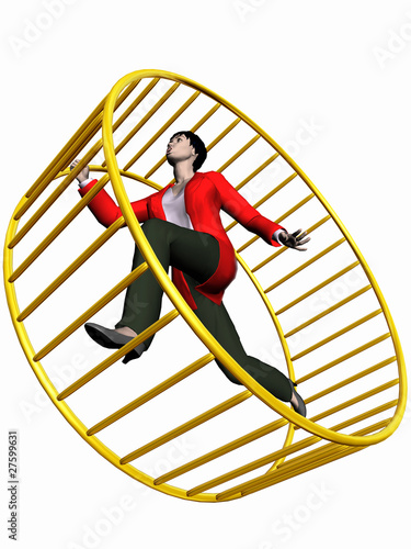 Illustration: Frau in Hamsterrad Frau in Hamsterrad