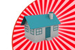 Home For Sale Sign in Front of Beautiful New 3D Home Home For Sale Sign in Front of Beautiful New 3D Home