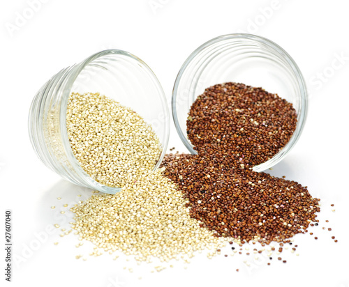 Photo: Red and white quinoa grain in bowls Red and white quinoa grain in bowls