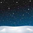 Hintergrundbild mit Sternenhimmel und Schneelandschaft