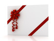 Greeting card with ribbon over white Greeting card with ribbon over white