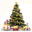 Multicolor christmas tree isolated