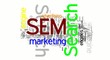 Sem, Seo and Search Engine words collage animation