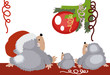 Christmas:family of the hedgehogs