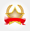 gold star with red ribbon