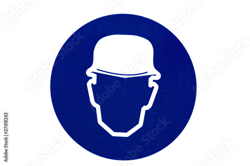 Photo: Wear a hat sign on isolated background Wear a hat sign on isolated background