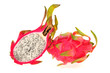 Dragon  Fruit With Sectional View On A White backgropund