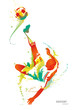 Soccer player kicks the ball