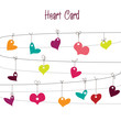 White background with stylish doodle colorful hearts