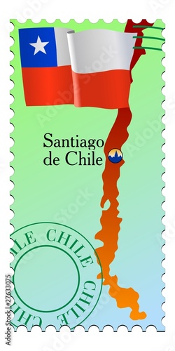 Vector: Santiago - capital of Chile. Vector stamp Santiago - capital of Chile. Vector stamp