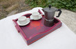 café dans le jardin
