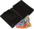 Wallet with Australian dollar bills