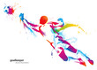 The football goalkeeper catches the ball