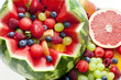 fruit salad in water melon fruit salad in water melon