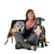 femme et ses chiens de garde femme et ses chiens de garde