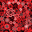 Seamless pattern with red and black flowers Seamless pattern with red and black flowers