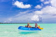 Boy and girl in raft