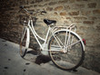 Old white bicycle Old white bicycle