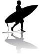 Surfer mit Spiegelung
