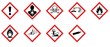 Sortiment von Gefahrensymbolen / Piktogrammen Sortiment von Gefahrensymbolen / Piktogrammen