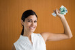 Woman holding money
