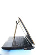laptop computer and a wrench ( pc repair )